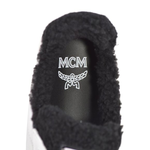MCM Women's Shearling Contrast Logo Sneakers Shoes - Picture 8 of 9